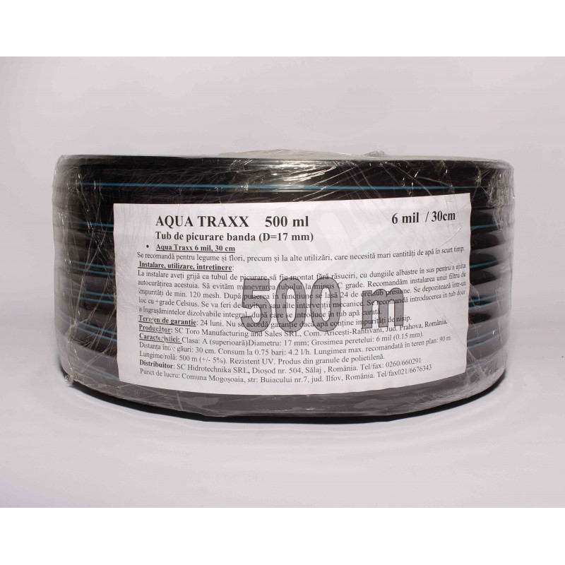 Banda pentru irigare prin picurare Aqua Traxx - 500 m - 6mil/30cm