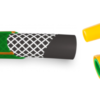 Furtun armat EvoTools verde - Accesorii incluse - 1/2''