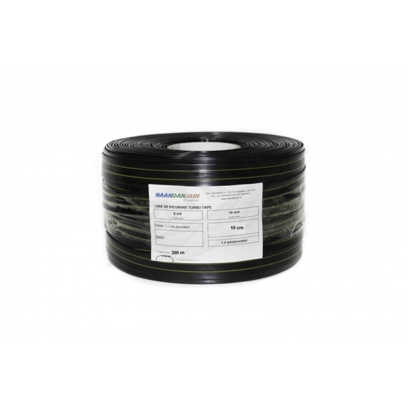 Banda pentru irigare prin picurare NaanDanJain - 300 m - 6mil/10cm