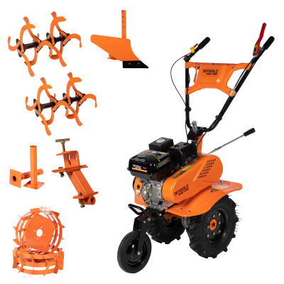 Motocultor DZ-M124 - 7 CP, 212CC + plug + adaptor + roti metalice