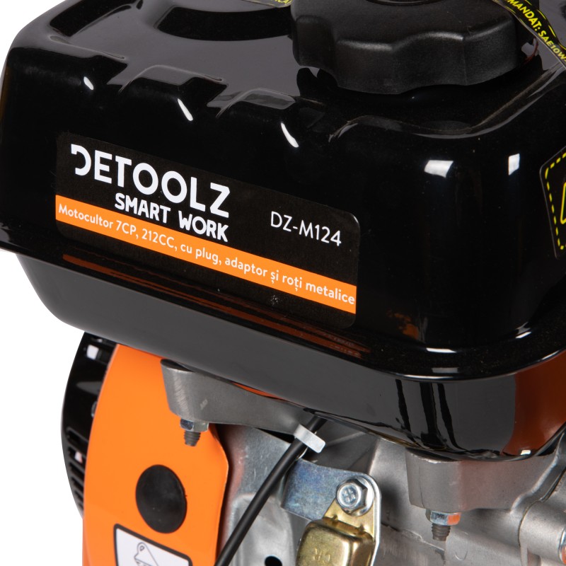 Motocultor DZ-M124 - 7 CP, 212CC + plug + adaptor + roti metalice