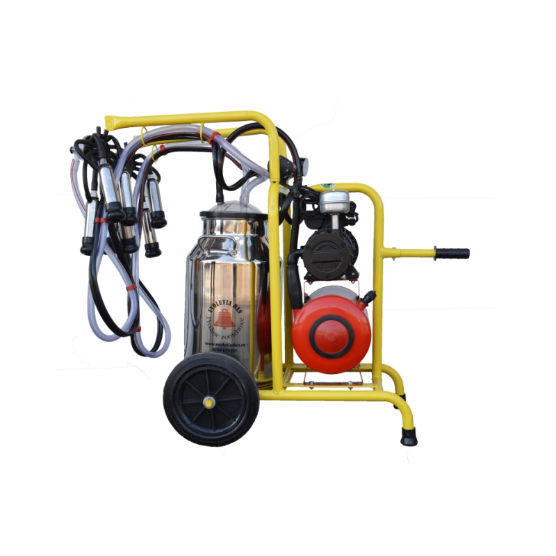 Aparat de muls vaci - 2 posturi cu bidon 40 l, inox