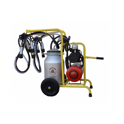 Aparat de muls vaci - 2 posturi cu bidon 40 l, aluminiu